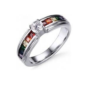 Sterling Silver Multicolor Gemstone Ring